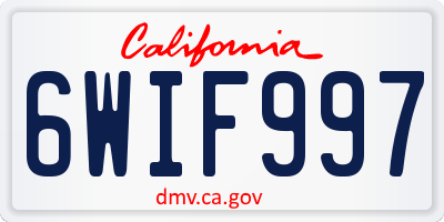 CA license plate 6WIF997