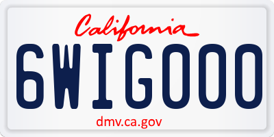 CA license plate 6WIG000