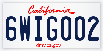 CA license plate 6WIG002