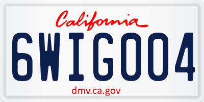 CA license plate 6WIG004