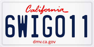 CA license plate 6WIG011