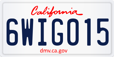 CA license plate 6WIG015