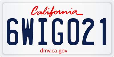 CA license plate 6WIG021