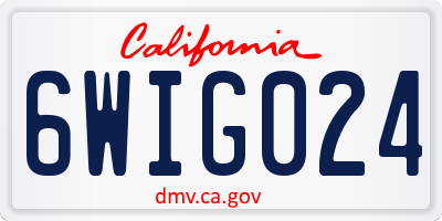 CA license plate 6WIG024