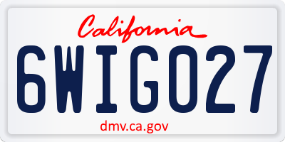 CA license plate 6WIG027