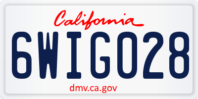 CA license plate 6WIG028