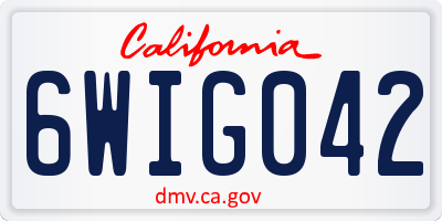 CA license plate 6WIG042