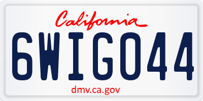 CA license plate 6WIG044