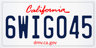 CA license plate 6WIG045