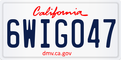 CA license plate 6WIG047