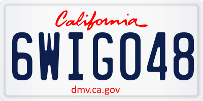 CA license plate 6WIG048