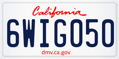 CA license plate 6WIG050