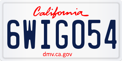 CA license plate 6WIG054