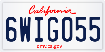 CA license plate 6WIG055