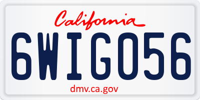 CA license plate 6WIG056