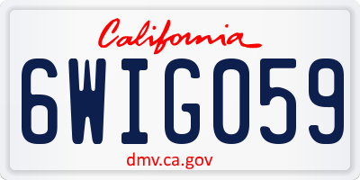 CA license plate 6WIG059