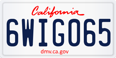 CA license plate 6WIG065