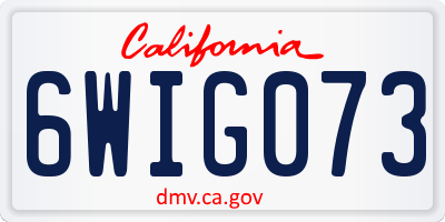 CA license plate 6WIG073