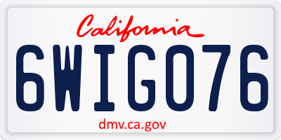 CA license plate 6WIG076