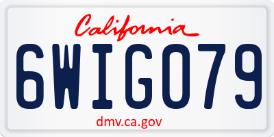 CA license plate 6WIG079