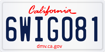 CA license plate 6WIG081