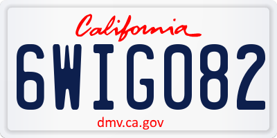CA license plate 6WIG082