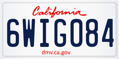 CA license plate 6WIG084