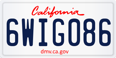 CA license plate 6WIG086