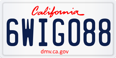 CA license plate 6WIG088