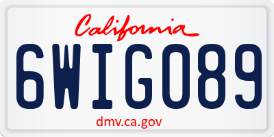 CA license plate 6WIG089