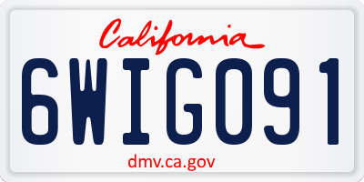 CA license plate 6WIG091