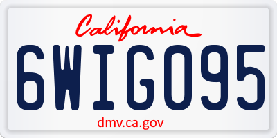 CA license plate 6WIG095