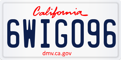 CA license plate 6WIG096