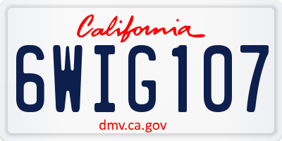 CA license plate 6WIG107