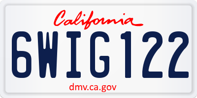 CA license plate 6WIG122