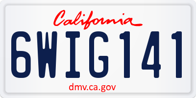 CA license plate 6WIG141