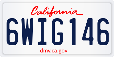CA license plate 6WIG146