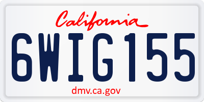 CA license plate 6WIG155