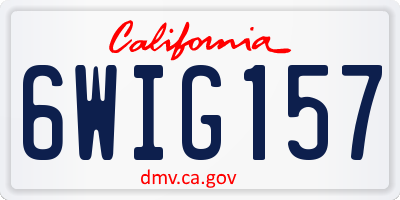 CA license plate 6WIG157