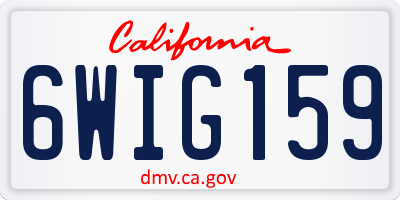 CA license plate 6WIG159