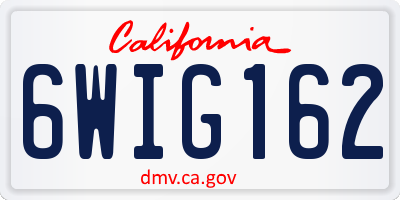 CA license plate 6WIG162