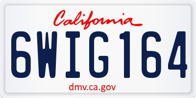CA license plate 6WIG164
