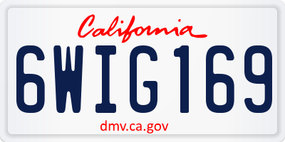 CA license plate 6WIG169