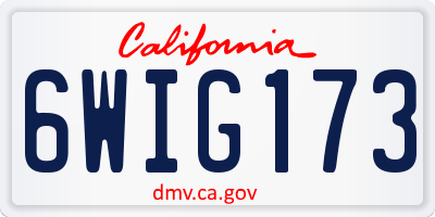 CA license plate 6WIG173