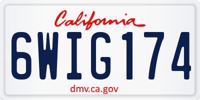 CA license plate 6WIG174