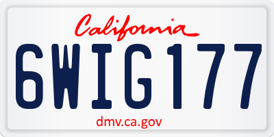 CA license plate 6WIG177