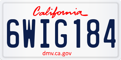 CA license plate 6WIG184