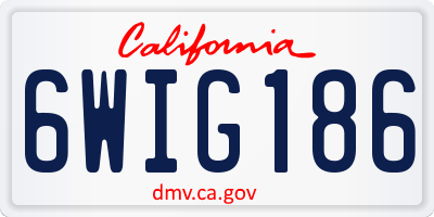 CA license plate 6WIG186