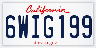 CA license plate 6WIG199