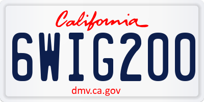 CA license plate 6WIG200